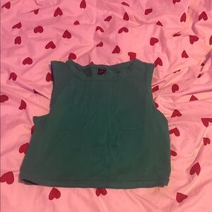 SHEIN Green Sleeveless Crop Tank Top